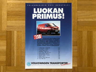 Esite Volkswagen Transporter & Caravelle T4 vuodelta 1991 VW