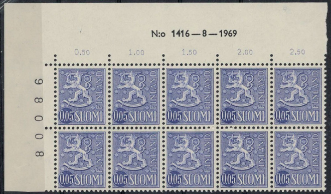1963   5p violetti nro-10lö 1416 ++