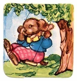 EO 8019 / Puettu spaniel keinuu korvat hulmuten. 1950-l.