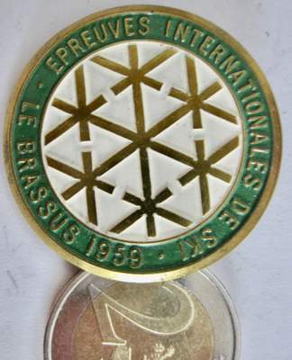 VANHA Merkki Mäkihyppy Hiihto Kisat 1969 Sveitsi Le Brassus