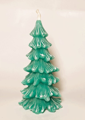 Mehiläisvahakynttilä kuusi - vihreä/valkoinen-11 cm x 7 cm