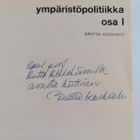 Briitta Koskiaho : Ympäristöpolitiikka Osa 1 (signeerattu... - pikkukuva 2