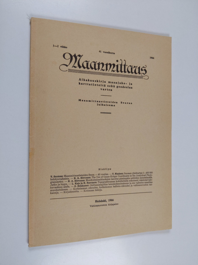 Maanmittaus 1-2 vihko/1966 : aikakauskirja maanjako- ja k...