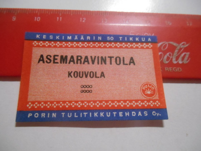 TT Etiketti Puijo Asemaravintola Kouvola
