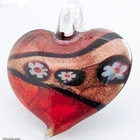 1086 .. Murano Lampwork Taidelasi Sydän .. Kaulakoru - pikkukuva 2