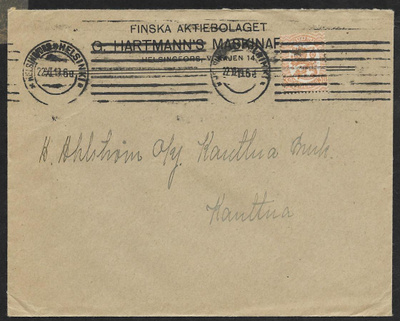 Postilähetys - Saarinen 0,50mk (LAPE 73) Helsinki 22.11.1919