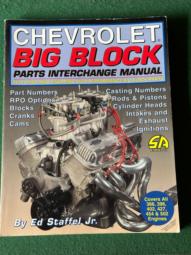 Chevrolet Big Block Parts Interchange Manual