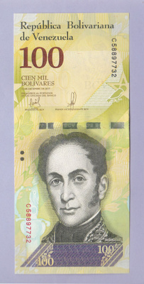 Venezuela 100000 (100 Mil) Bolivares v.2017 UNC P-100