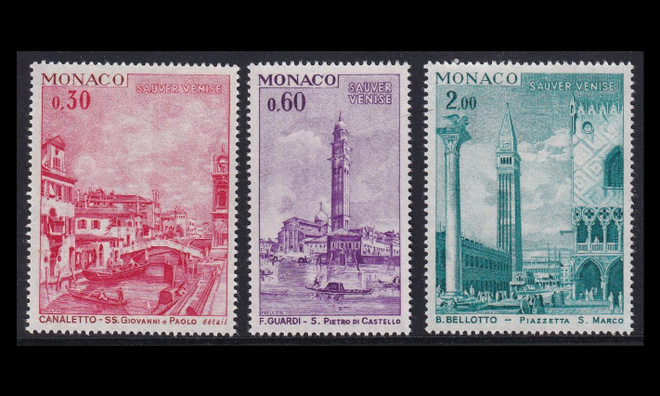 Monaco 1042-4 ** UNESCOn pelasta Venetsia -kampanja (1972)