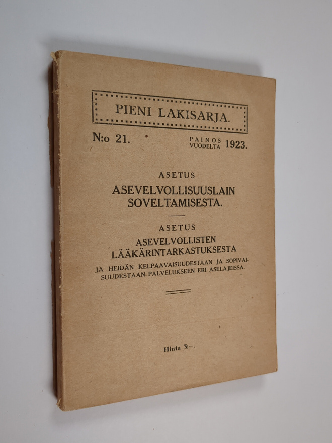 Asetus asevelvollisuuslain soveltamisesta : asetus asevel...