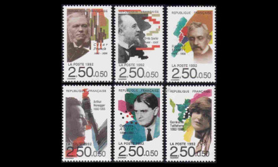 Ranska 2892-7C ** Kuuluisia säveltäjiä (1992)