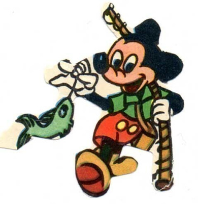 WANHA DISNEY / Mikki Hiiri kalastamassa. 1960-l.