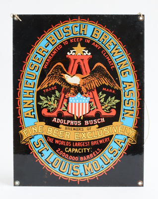 Anhauser-Busch panimoyhtiön emalimainos