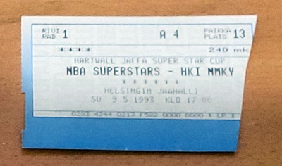 NBA Superstars Suomessa 1993 pääsylippu - Magic Johnson
