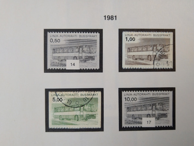 1981 Linja-autorahti 1,00 mk & 5,00 mk Suomi postimerkki