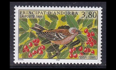 Andorra Fr 523 ** Luonnonsuojelu lintu (1998)