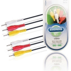 Bandridge Komposiittivideokaapeli 3xRCA Uros-Uros, 2m *UUSI* - pikkukuva 1