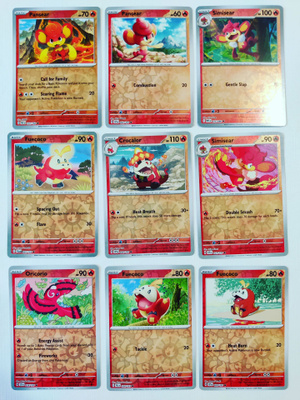 Pokemon Reverse Holo kortteja 9kpl