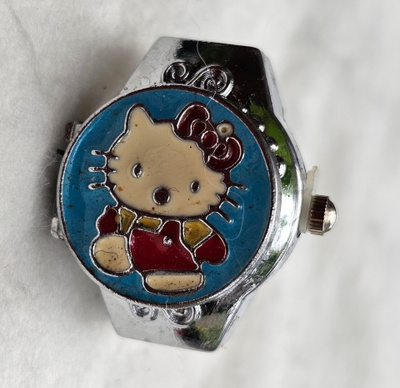 Vintage Children's Ring Watch Hello Kitty Style