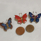 3kpl vintage emaloitu perhonen solki rintaneula, butterfly - pikkukuva 4