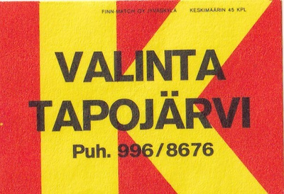 Valinta Tapojärvi    .b480