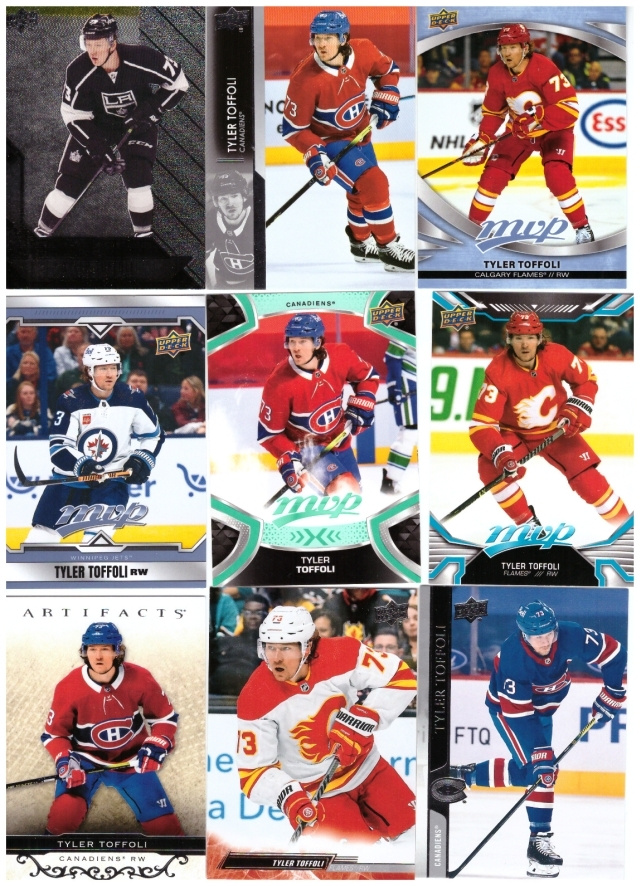 9 x TYLER TOFFOLI Jets, Kings, Flames, Canadiens