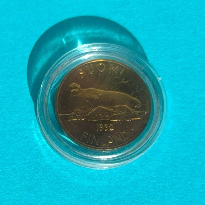 5 Markkaa 1992 norppa UNC pillerirasiassa