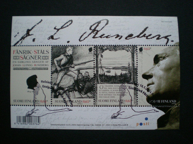 FDC-leimattu blokki J.L. Runeberg - LaPe BL33 o