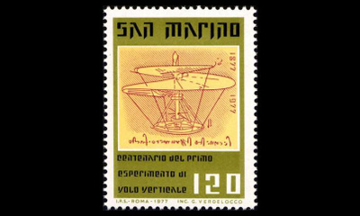 San Marino 1144 ** Enrico Forlaninin helikopteri 100v (1977)