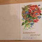 kukkakortti, ruusuja, taittokortti, kulkenut kuoressa - pikkukuva 1