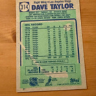 1990-91 Topps #314 Dave Taylor - Los Angeles Kings - pikkukuva 2