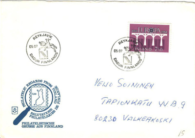 POSTILÄHETYS REYKJAVIK-VALKEAKOSKI