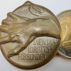 VANHA Osanottaja Mitali Merkki Ruotsi - Suomi Maaottelu 1927 - pikkukuva 1
