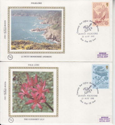 Guernsey 1981 Europa cept silkki fdc sarja.