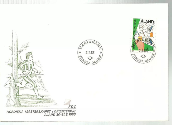 ÅLAND EPK FDC 2/1986: Suunnistus PM-kisat