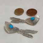 Vintage Hopea korvakorut turkoosi kivi Sterling Silver - pikkukuva 4