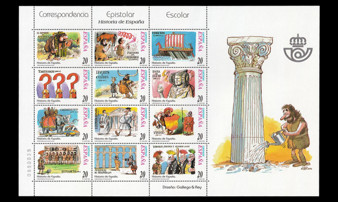 Espanja 3565-76kb ** Koulupostimerkit historiaa (2000)