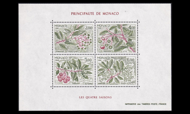 Monaco 1782-5BL34 ** Neljä vuodenaikaa luonto (1986)