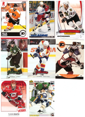8 x SUOMI NHL Sarjoista mm. LEINO, SELÄNNE, RUUTU T.......