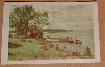 W.Toppelius: rantasauna ja laituri, kulkenut 1947
