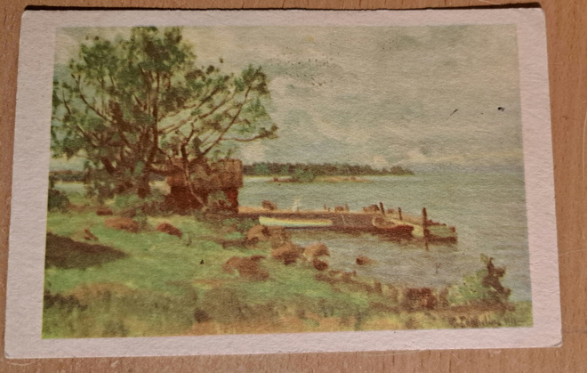 W.Toppelius: rantasauna ja laituri, kulkenut 1947