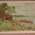 W.Toppelius: rantasauna ja laituri, kulkenut 1947 - pikkukuva 1