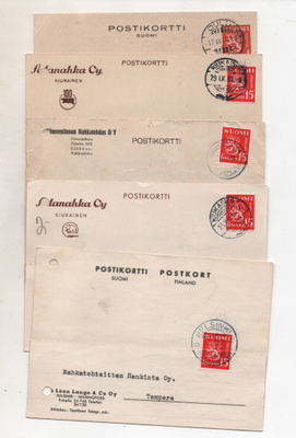 Firmakortteja  vanhoja m.30 merkeillä