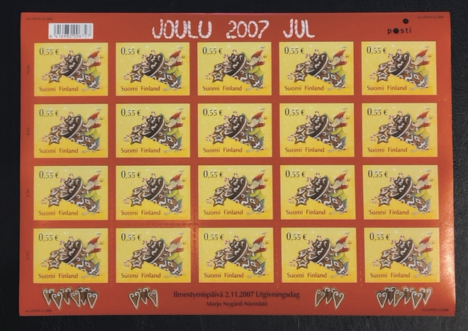 2007 Joulupostimerkkiarkki **