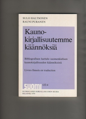 Haltsonen: Kaunokirjallisuutemme käännöksiä, SKS 1979,2.p,K3
