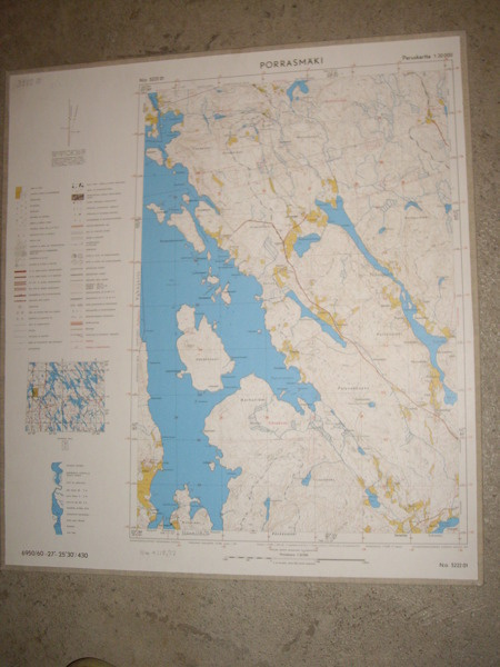 PORRASMÄKI Topografinen kartta 72x54cm Kiuruvesi