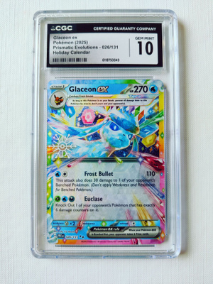 Glaceon ex Prismatic Evolutions Holiday Calendar Promo CGC10