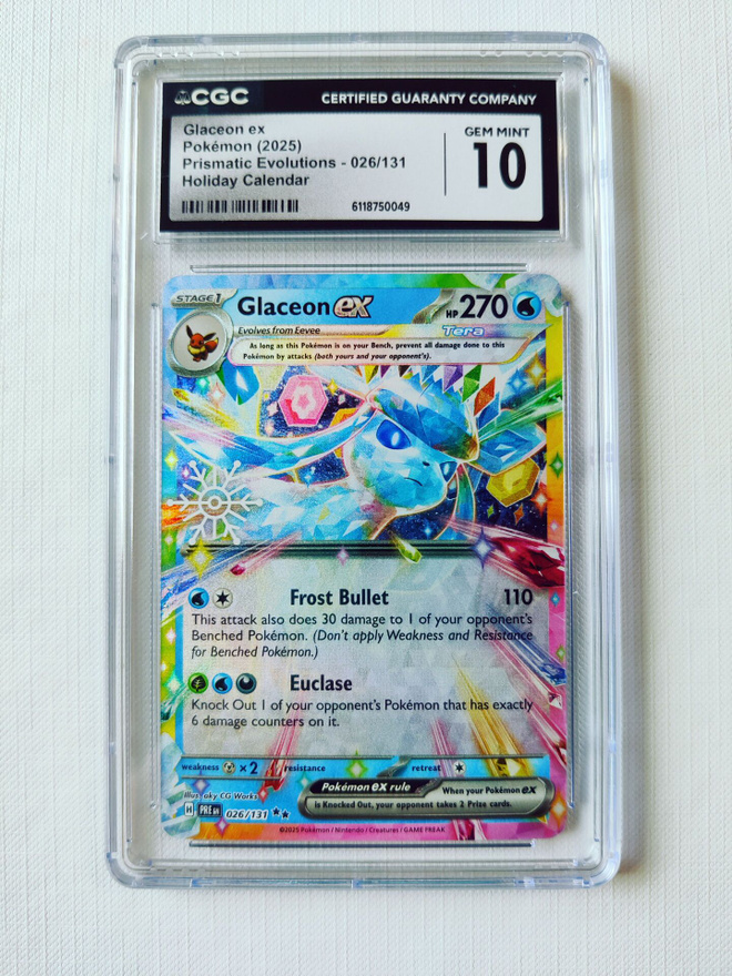 Glaceon ex Prismatic Evolutions Holiday Calendar Promo CGC10
