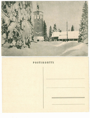 Vanha kortti, Kuopio, Puijo talvella