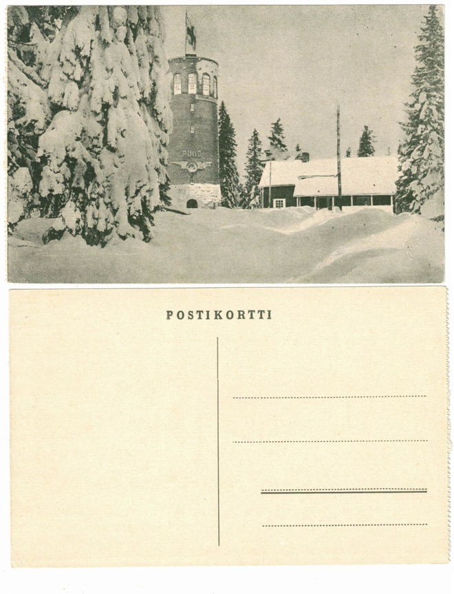 Vanha kortti, Kuopio, Puijo talvella